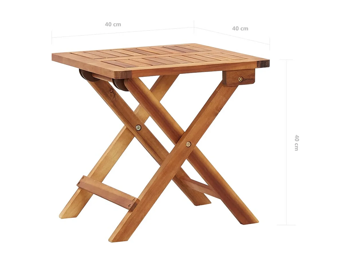 Table pliable de jardin 40x40x40 Bois d'acacia massif