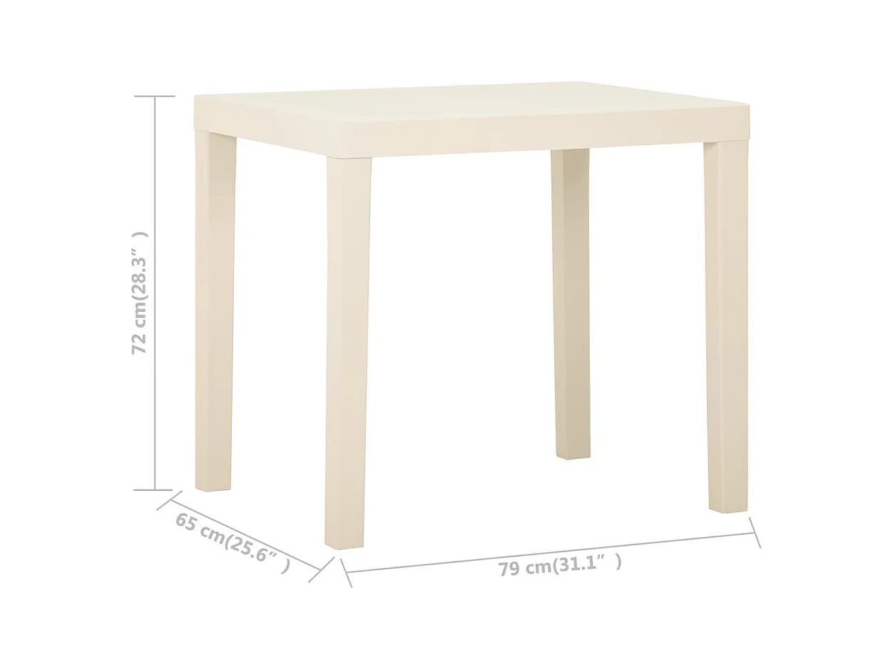 Table de jardin Blanc 79x65x72 Plastique