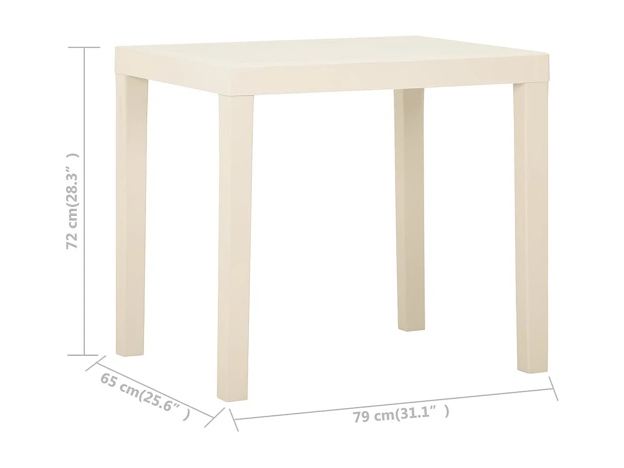 Table de jardin Blanc 79x65x72 Plastique