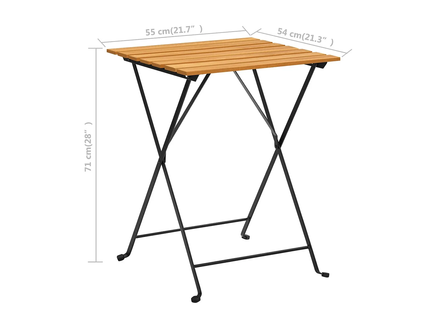 Table de bistro 55x54x71 Bois d'acacia massif