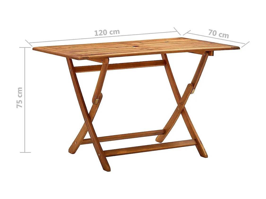 Table de jardin pliable 120x70x75 Bois d'acacia massif