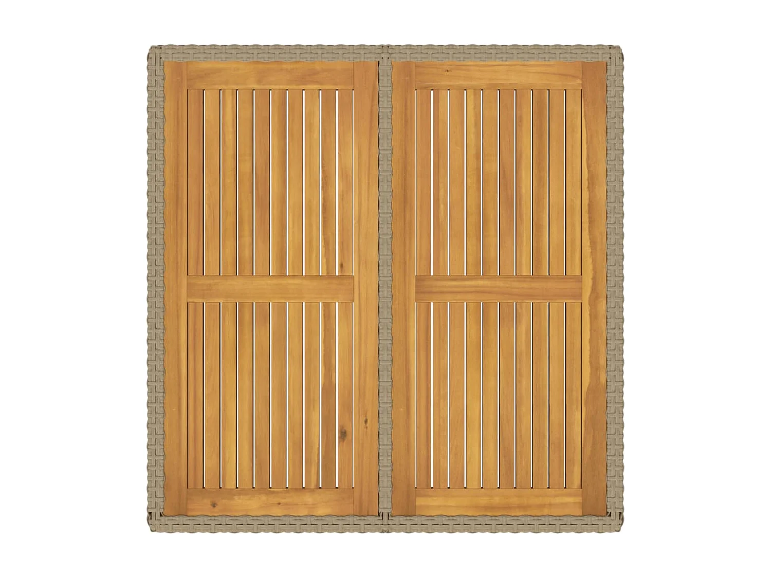 Table de jardin Beige 109x107x74 Résine tressée bois massif