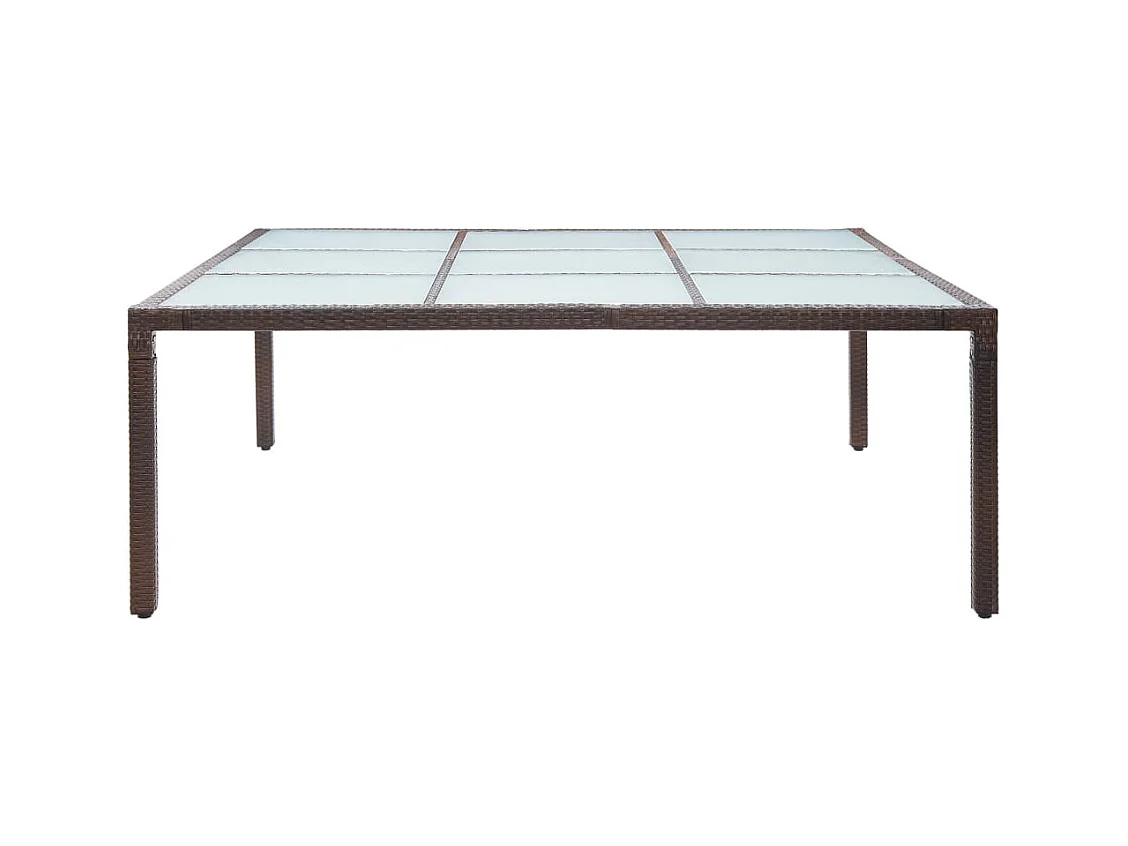 Table à dîner de jardin Marron 200x200x74 Résine tressée