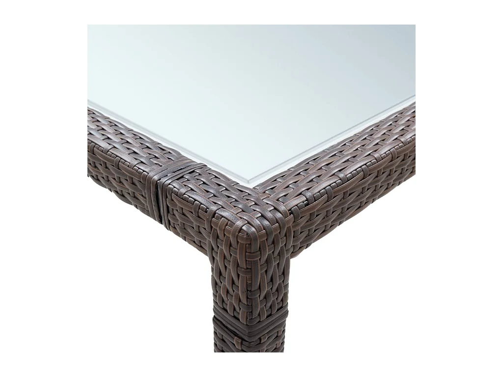 Table à dîner de jardin Marron 200x200x74 Résine tressée