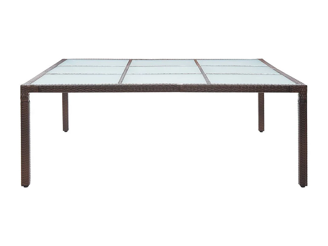 Table à dîner de jardin Marron 200x200x74 Résine tressée