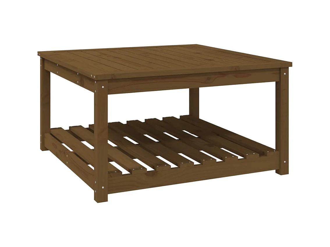 Table de jardin marron miel 82,5x82,5x45 bois massif de pin