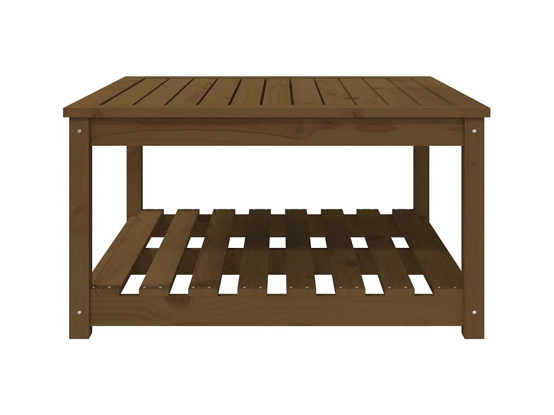 Table de jardin marron miel 82,5x82,5x45 bois massif de pin