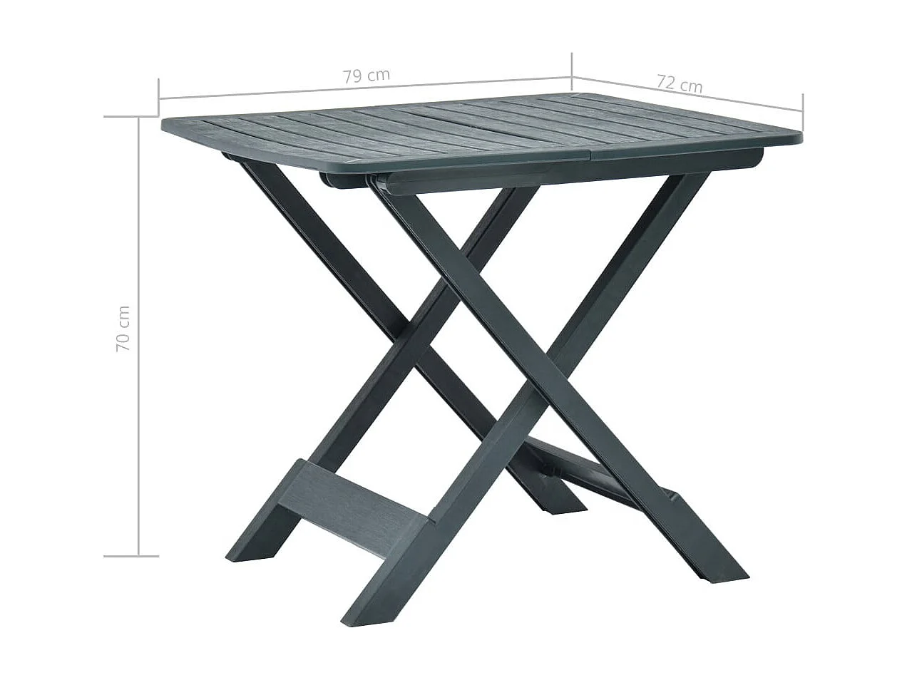 Table pliable de jardin Vert 79x72x70 Plastique