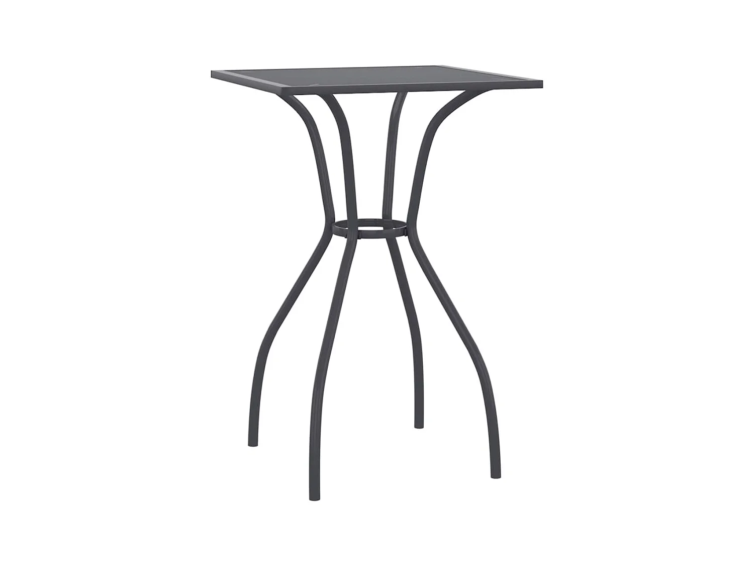 Table de jardin anthracite 50x50x72 treillis d'acier