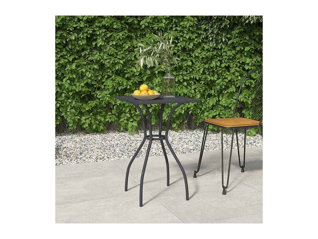 Table de jardin anthracite 50x50x72 treillis d'acier