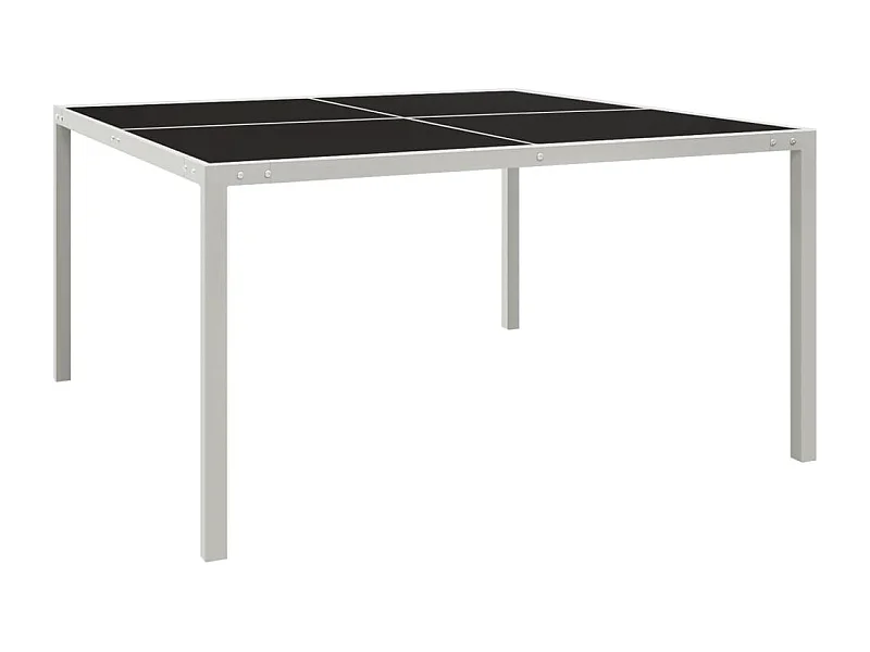Table de jardin 130x130x72 Gris Acier et verre