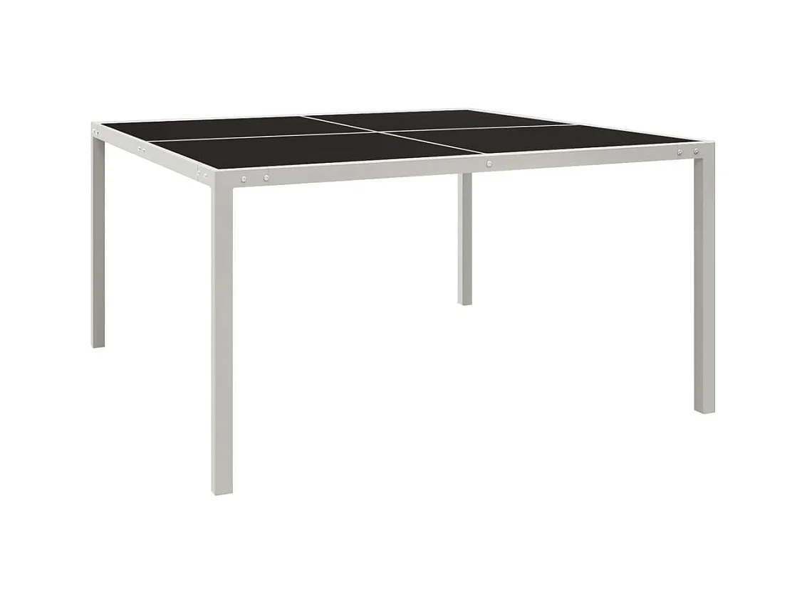 Table de jardin 130x130x72 Gris Acier et verre