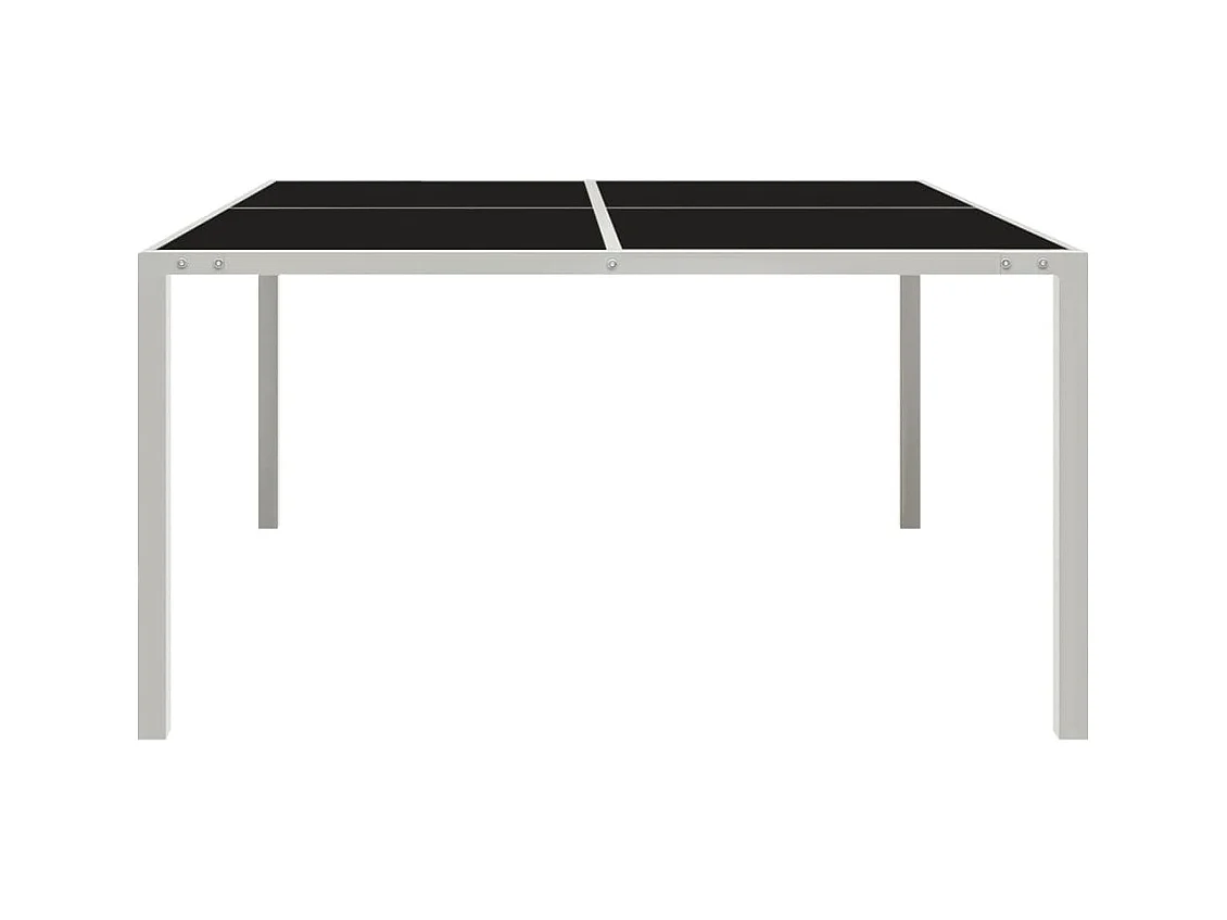 Table de jardin 130x130x72 Gris Acier et verre