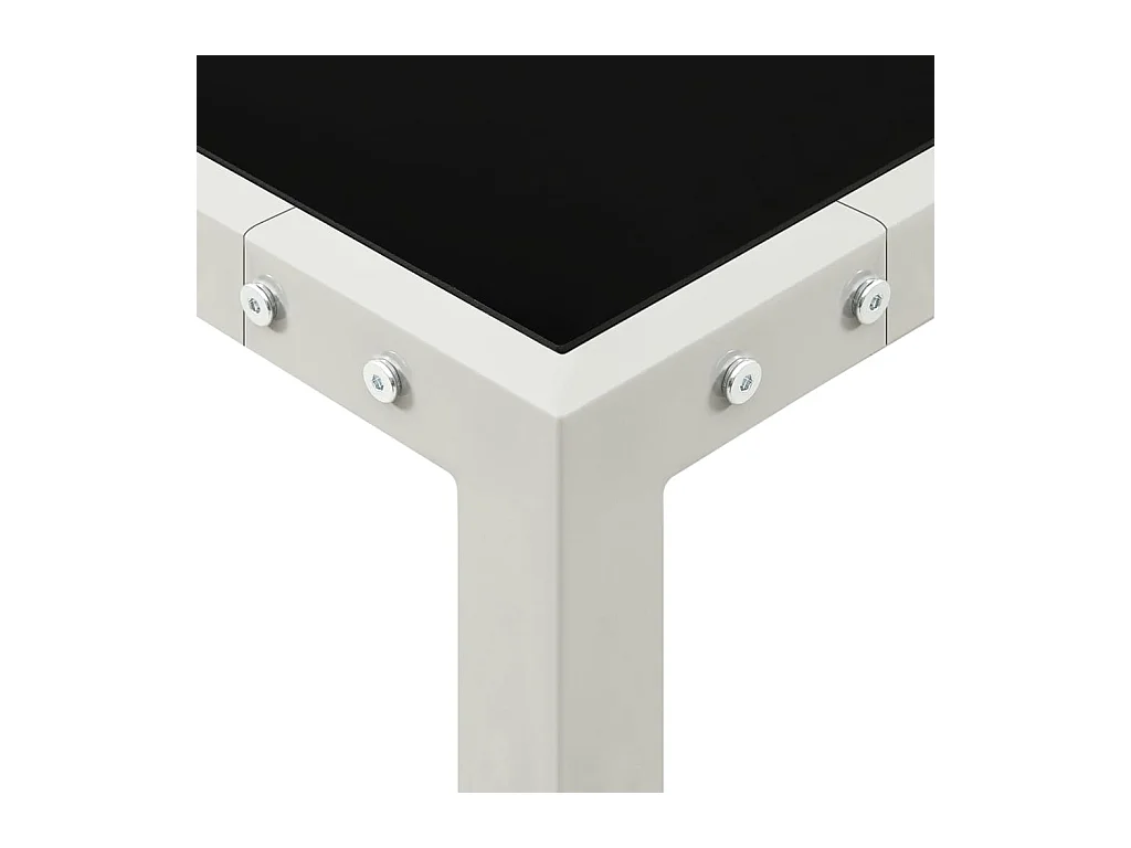 Table de jardin 130x130x72 Gris Acier et verre