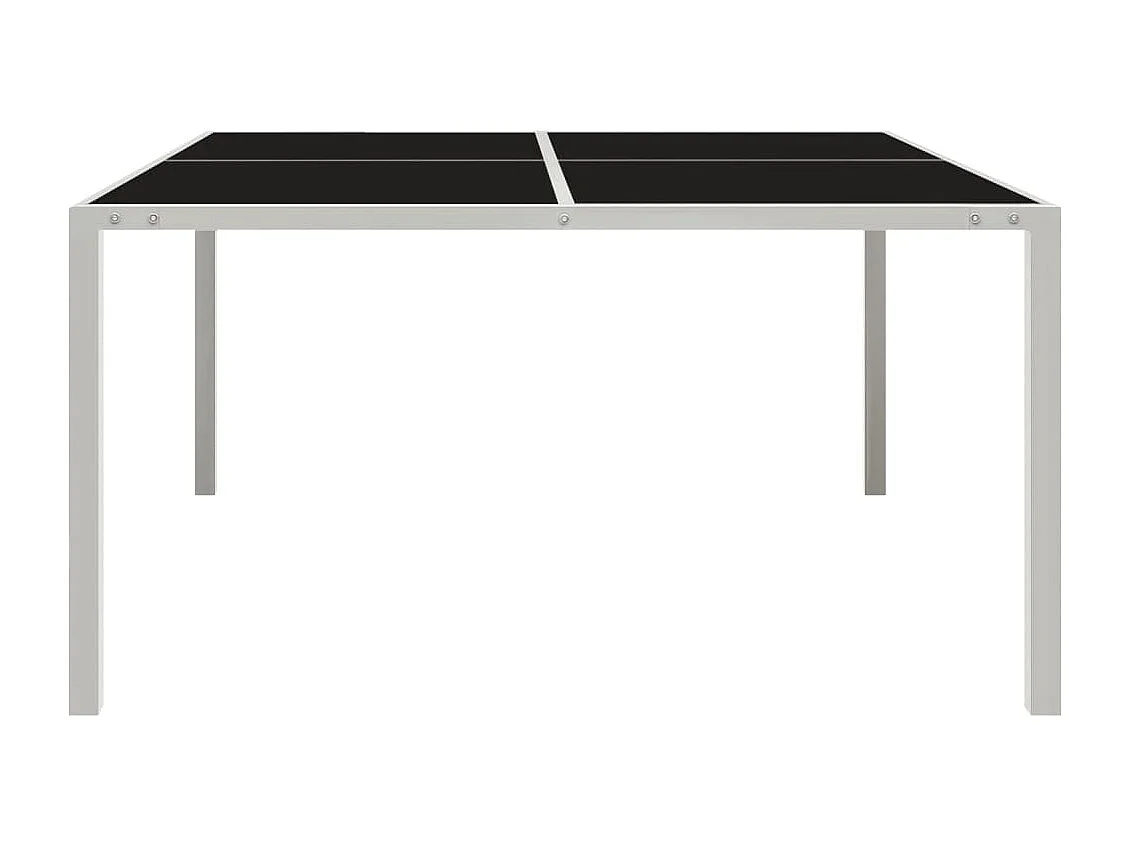 Table de jardin 130x130x72 Gris Acier et verre