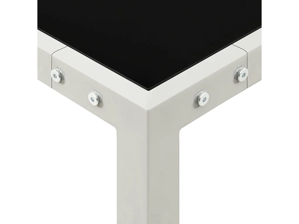 Table de jardin 130x130x72 Gris Acier et verre