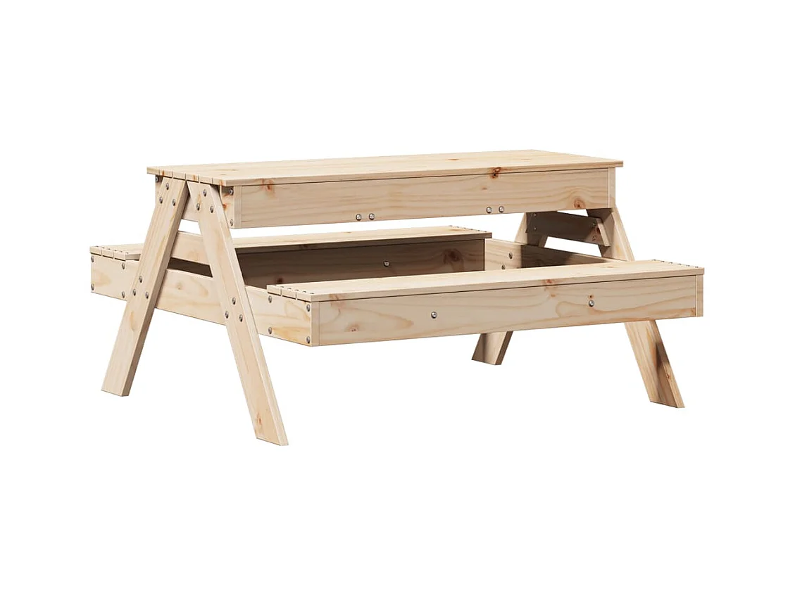 Table de pique-nique avec bac à sable pour enfants pin massif