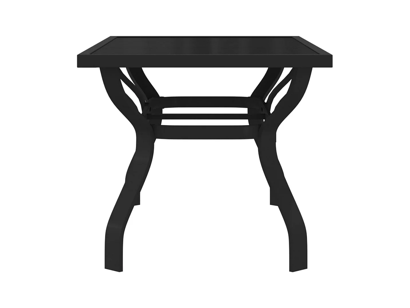 Table de jardin Noir 140x70x70 Acier et verre