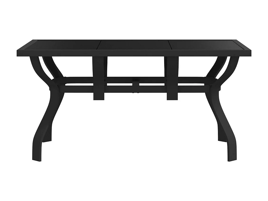 Table de jardin Noir 140x70x70 Acier et verre