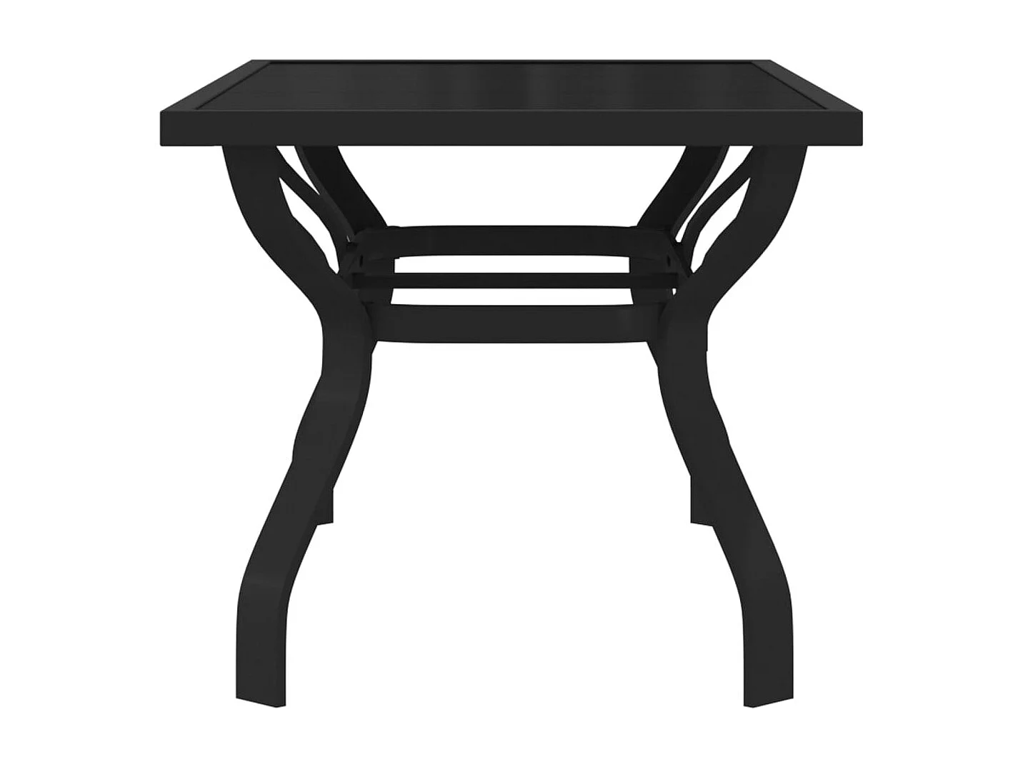 Table de jardin Noir 140x70x70 Acier et verre
