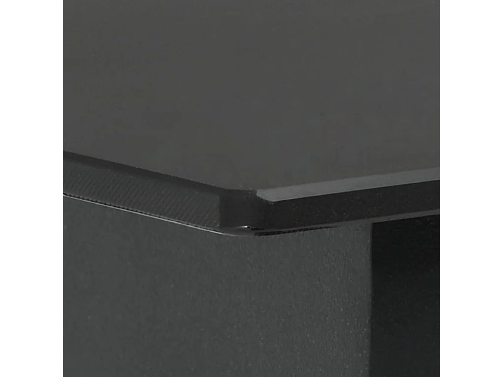 Table à dîner de jardin Noir 80x80x74 Acier et verre 4