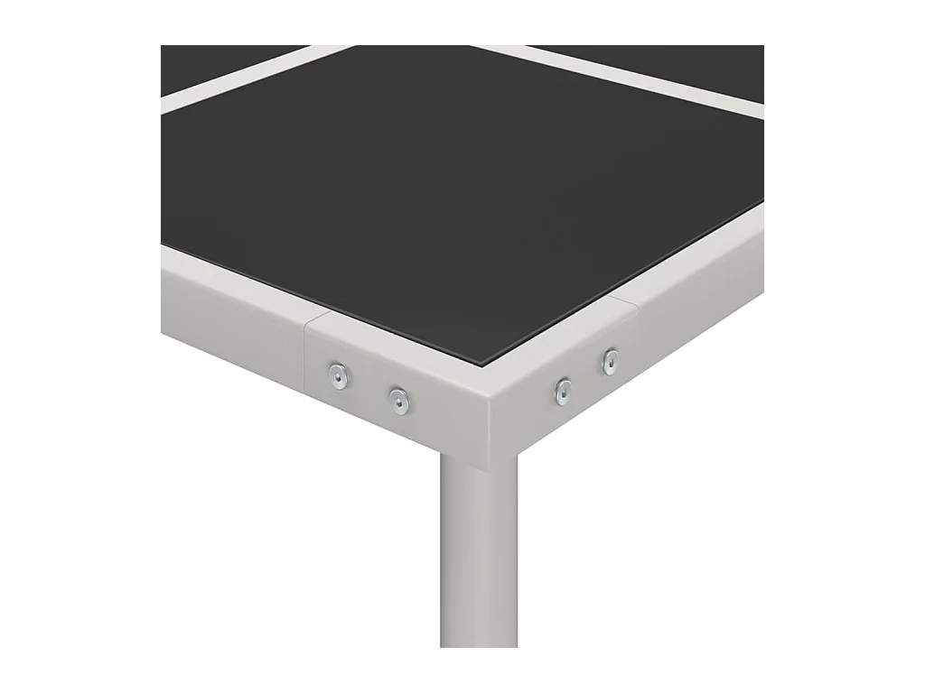 Table de salle à manger de jardin 170x170x74,5 Verre et acier