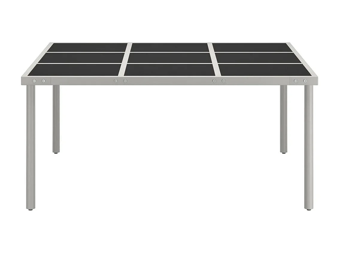 Table de salle à manger de jardin 170x170x74,5 Verre et acier