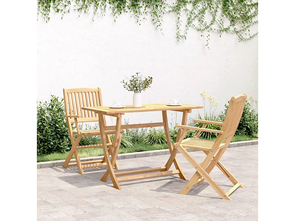 Table pliable de jardin 110x55x75 bois d'acacia solide