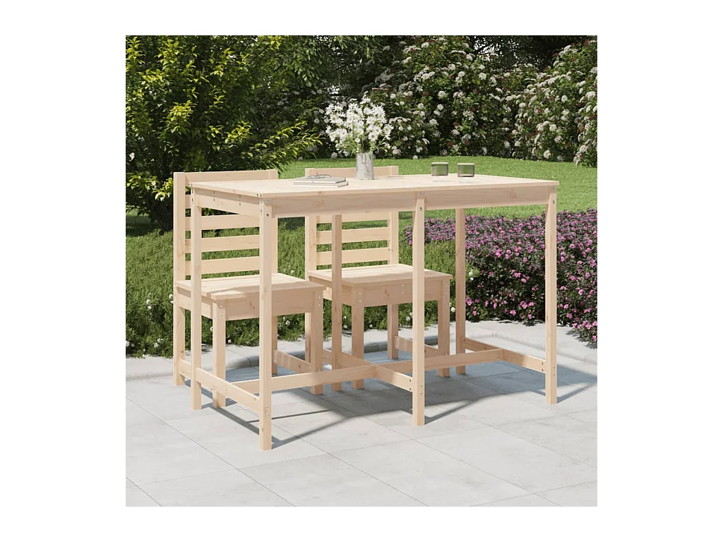 Table de jardin 159,5x82,5x110 bois massif de pin