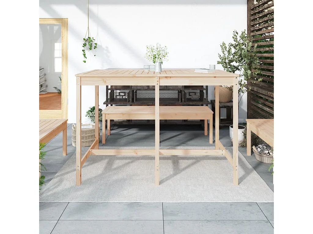 Table de jardin 159,5x82,5x110 bois massif de pin