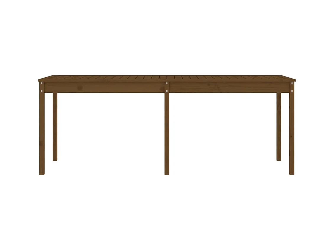 Table de jardin marron miel 203,5x100x76 bois massif de pin