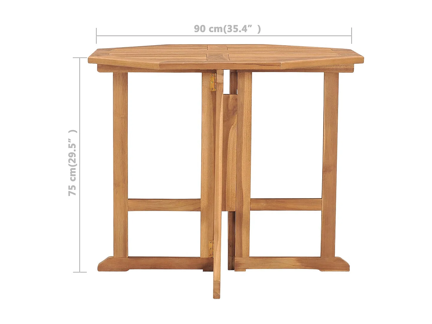Table à dîner pliable de jardin 90x90x75 Bois de teck solide 2