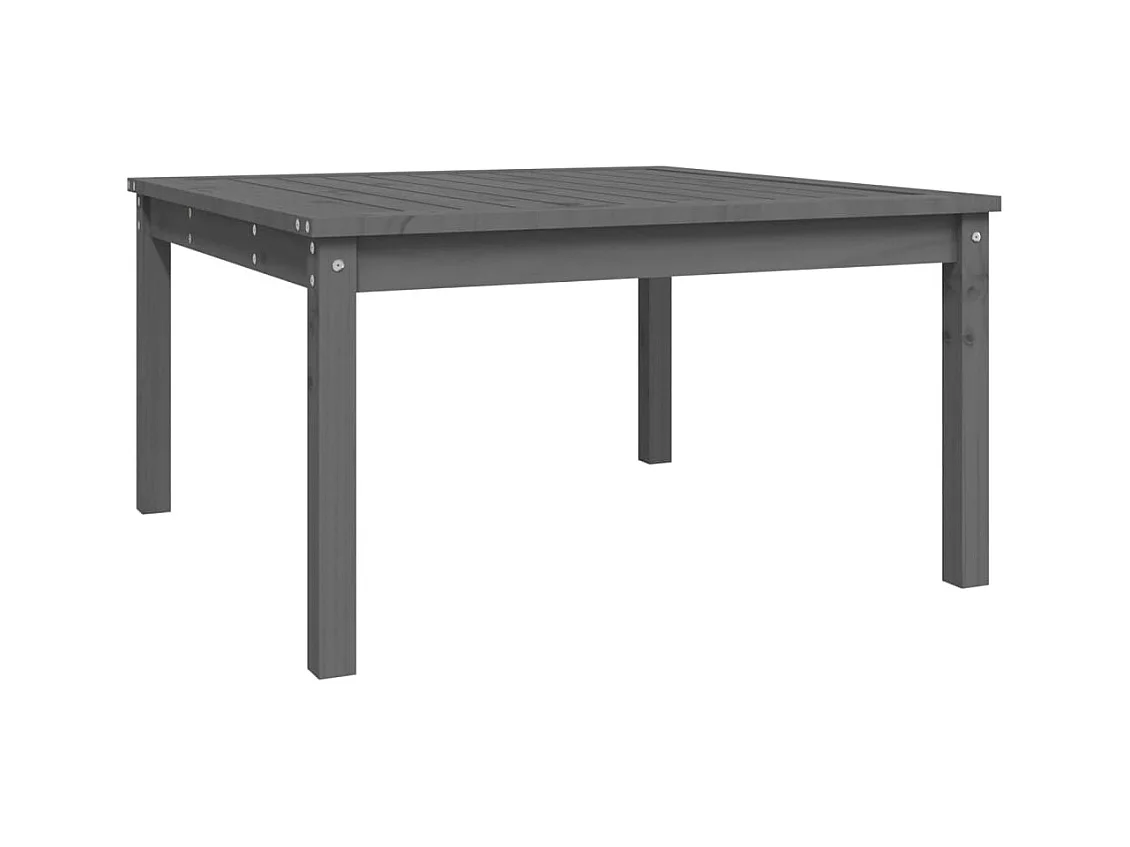Table de jardin gris 82,5x82,5x45 bois massif de pin