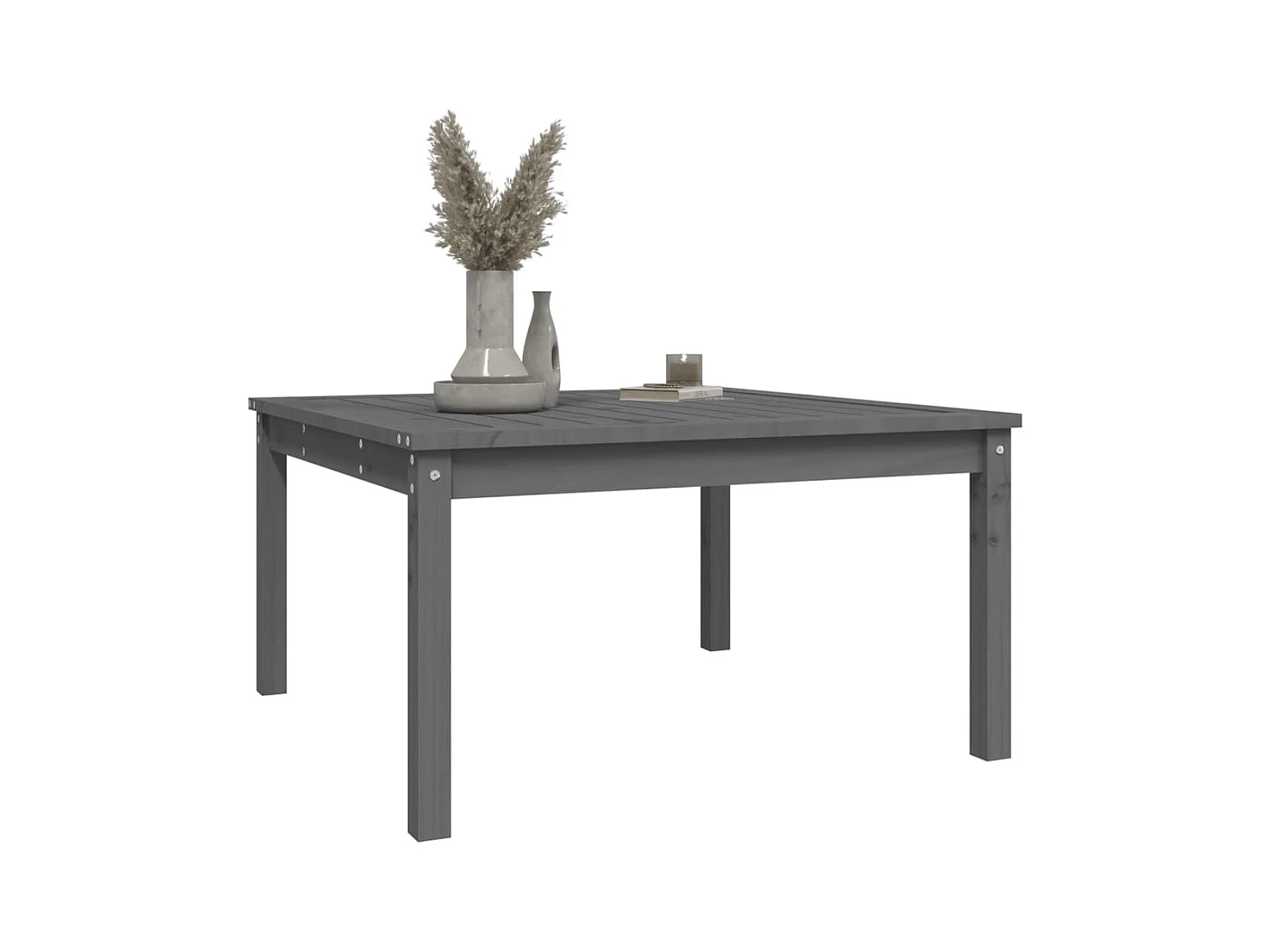 Table de jardin gris 82,5x82,5x45 bois massif de pin