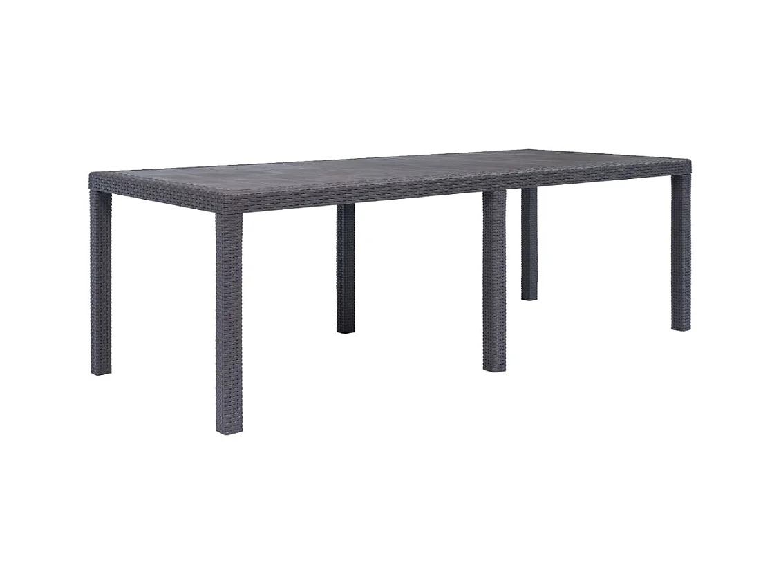 Table de jardin Marron 220x90x72 Plastique Aspect de rotin