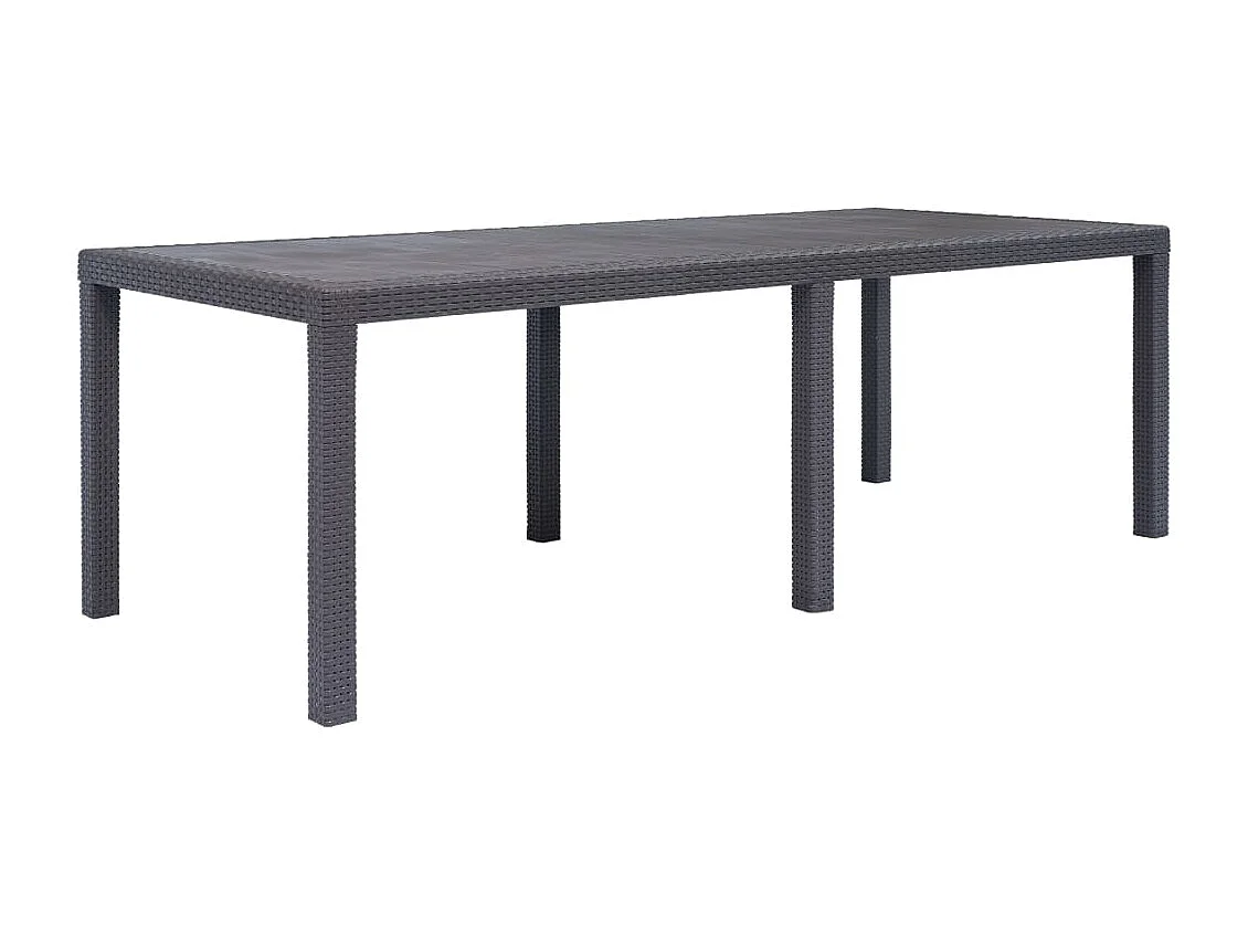 Table de jardin Marron 220x90x72 Plastique Aspect de rotin
