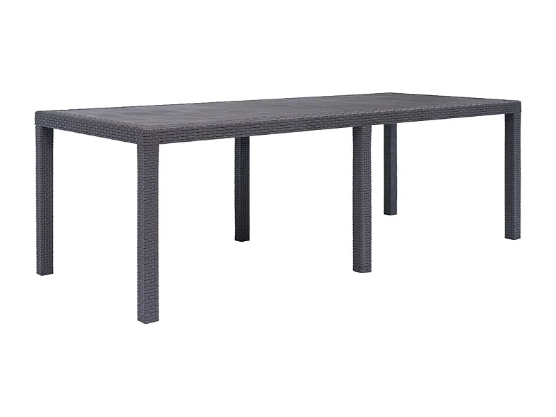 Table de jardin Marron 220x90x72 Plastique Aspect de rotin