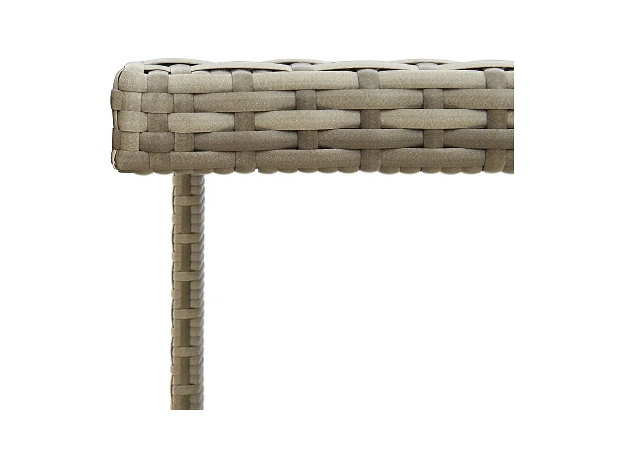 Table de jardin Gris 109x107x74 Résine tressée et verre