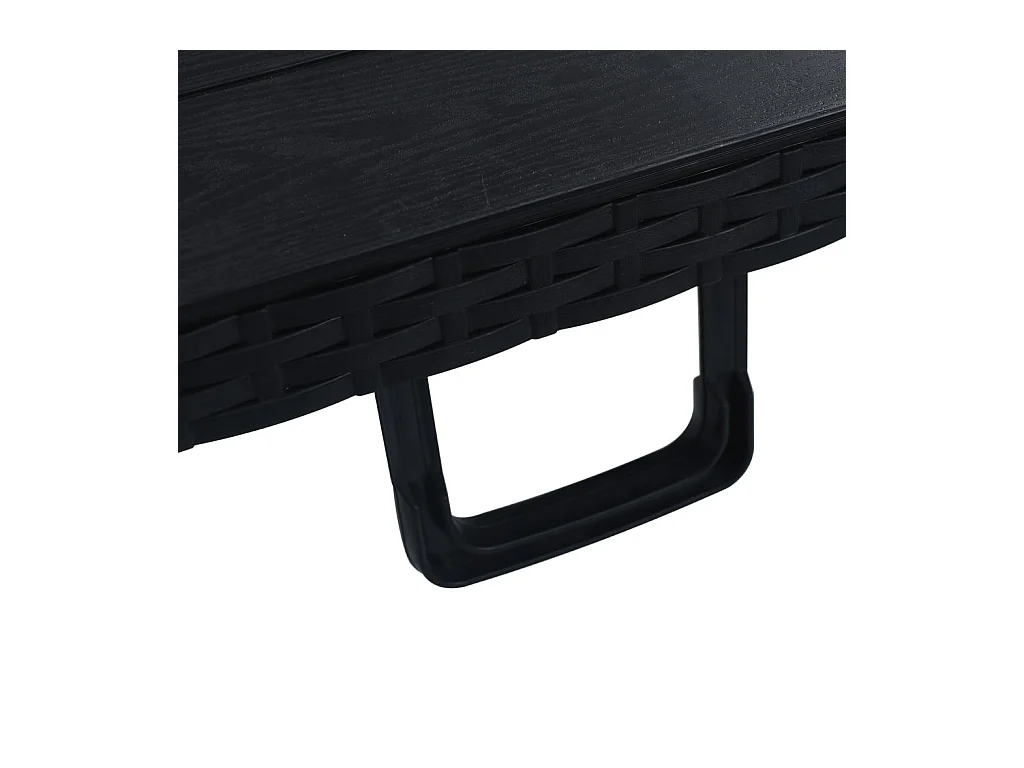 Table pliable de jardin Noir 180x75x72 PEHD Imitation rotin 2