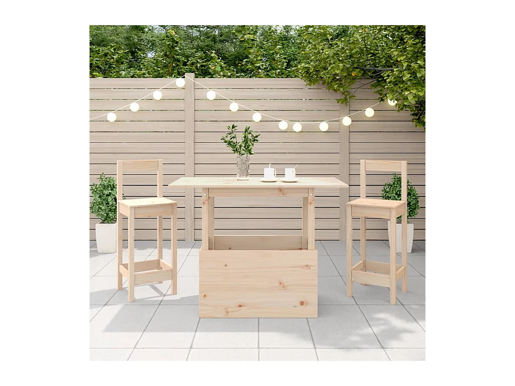 Table de jardin 100x50x75 bois massif de pin