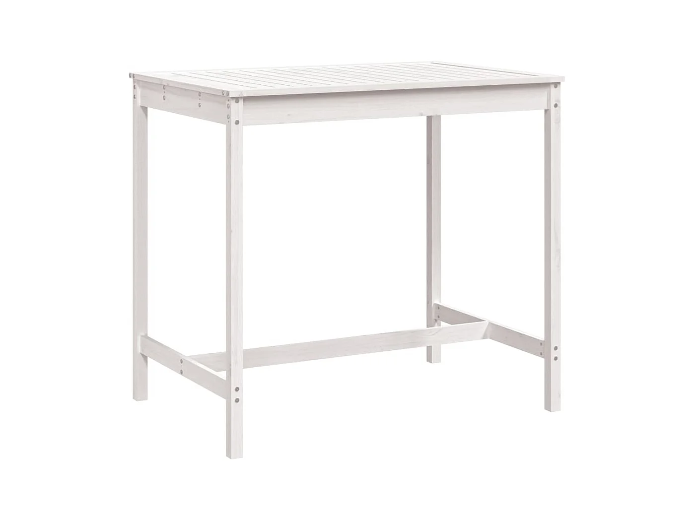 Table de jardin blanc 121x82,5x110 bois massif de pin