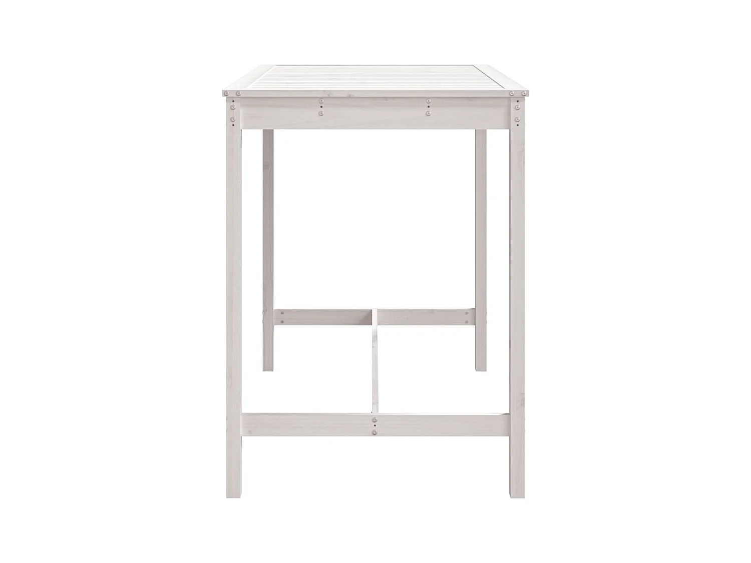 Table de jardin blanc 121x82,5x110 bois massif de pin