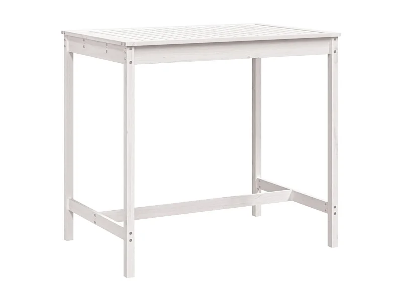 Table de jardin blanc 121x82,5x110 bois massif de pin