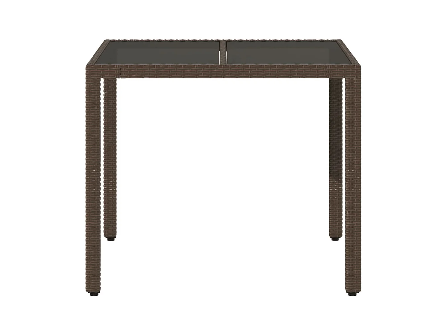 Table de jardin avec dessus en verre marron résine tressée