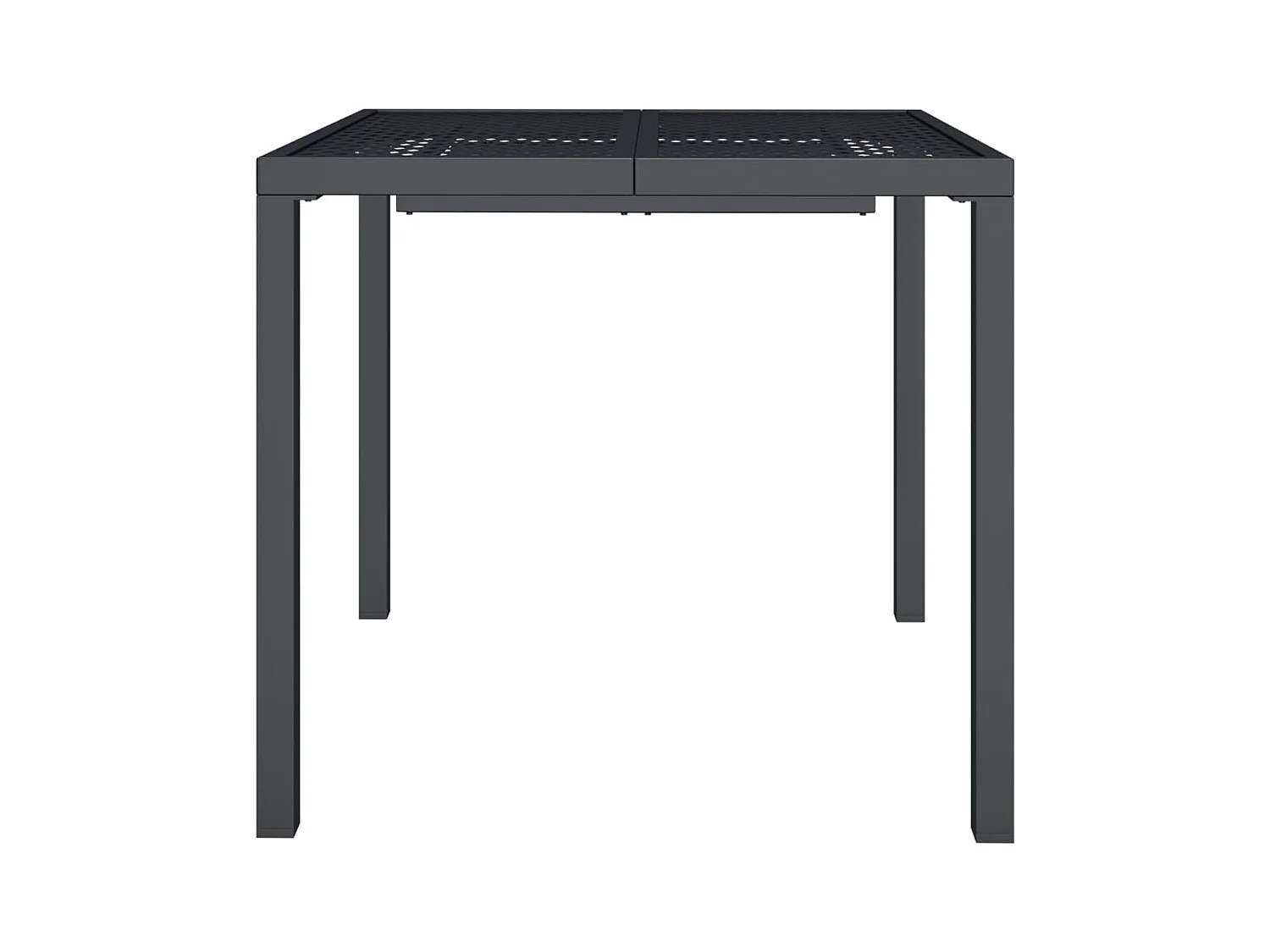 Table de jardin anthracite 80x80x72 acier