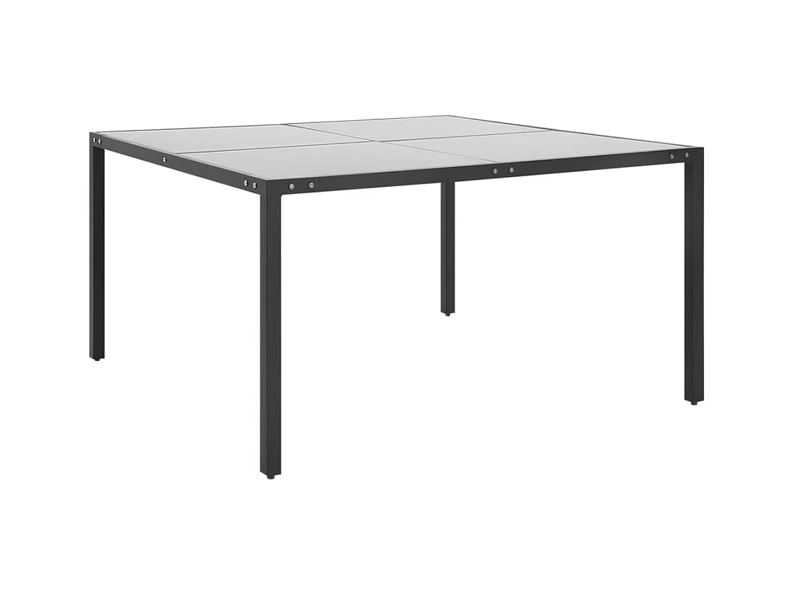 Table de jardin Anthracite 130x130x72 Acier et verre