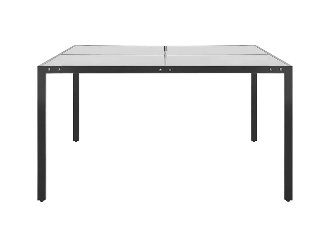 Table de jardin Anthracite 130x130x72 Acier et verre