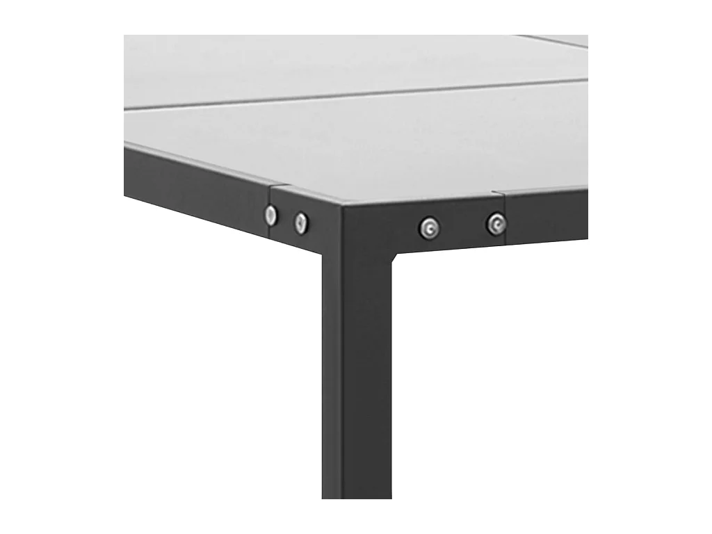 Table de jardin Anthracite 130x130x72 Acier et verre