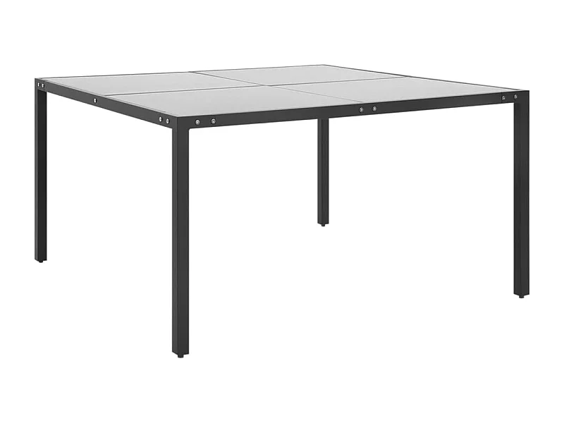 Table de jardin Anthracite 130x130x72 Acier et verre