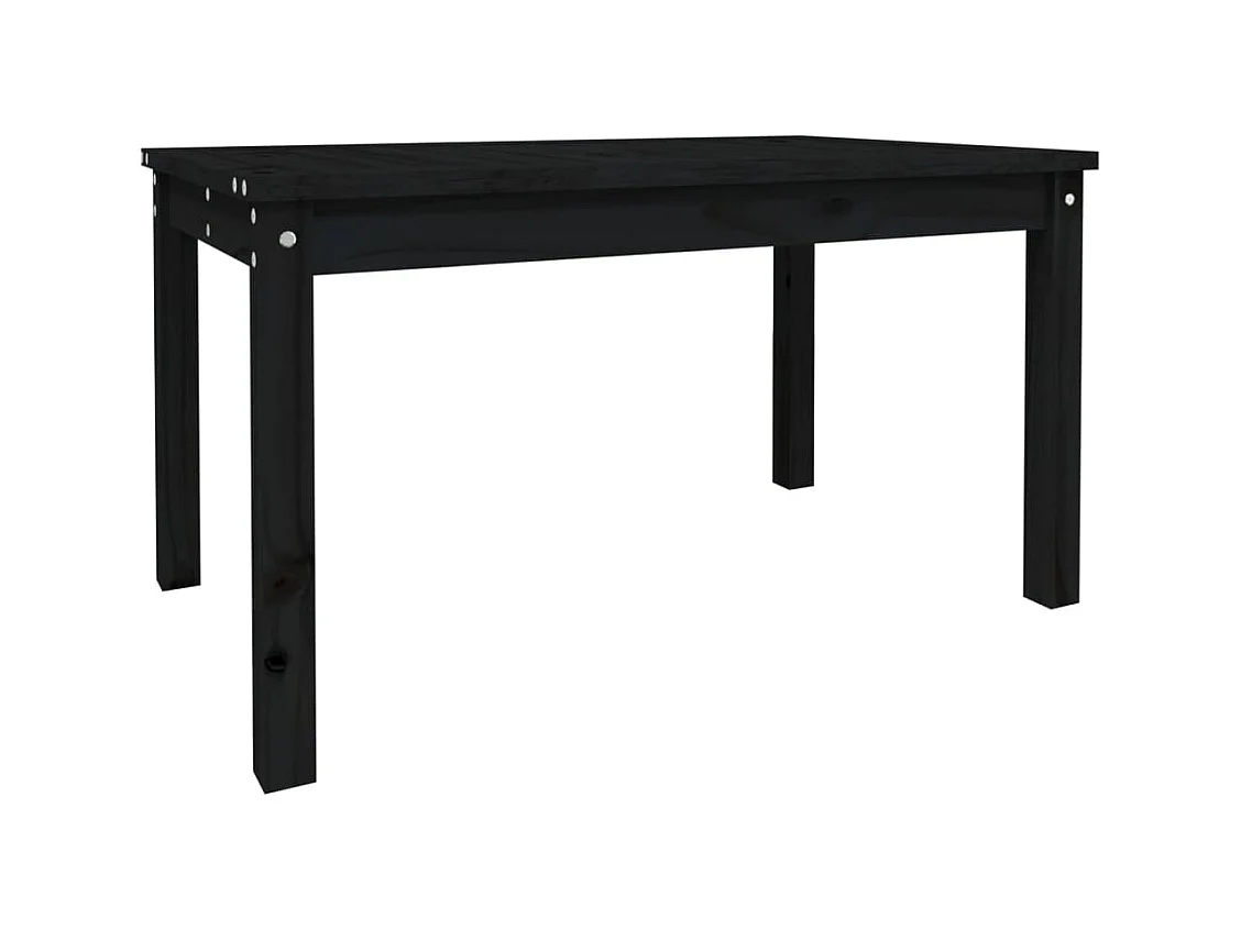 Table de jardin noir 82,5x50,5x45 bois massif de pin